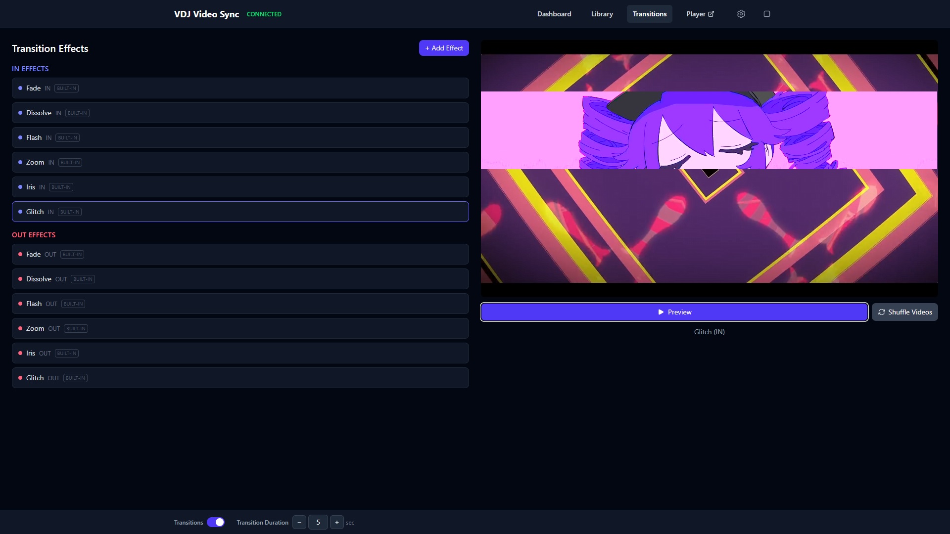 VDJ Video Sync Transition Effects